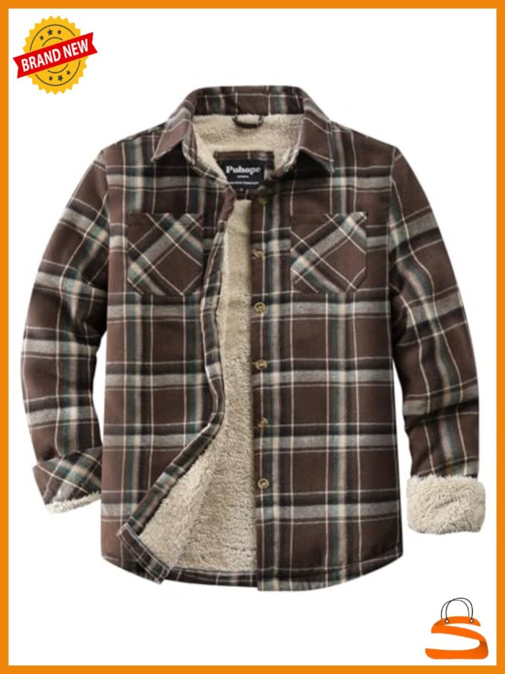 Womens Sherpa Lined Button Down Fleece Flannel Plaid Shirt Jacket